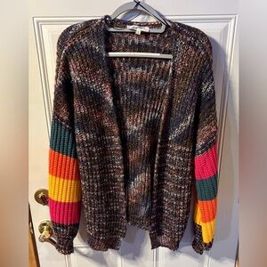 Haptics Knit Cardigan Sweater Open Front Cool Sleeves Oversized Small